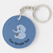 かわいい象の男の子の漫画キーチェーン キーホルダー (裏面)