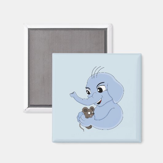 かわいい象の男の子の漫画マグネット マグネット (正面/裏面)