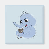 かわいい象の男の子の漫画マグネット マグネット (正面)