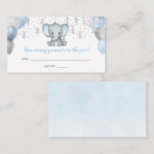 かわいい象の男の子バルーン赤ちゃんシャワー推測カード 名刺 (正面/裏面)