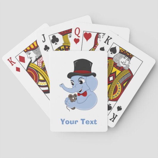 かわいい象の男の子遊漫画のカード トランプ (裏面)