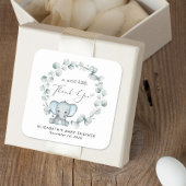 かわいい象の男の赤ちゃんシャワーサンキュー スクエアシール