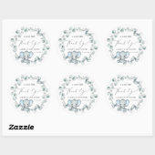 かわいい象の男の赤ちゃんシャワーサンキュー ラウンドシール (シート)