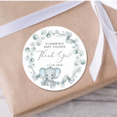 かわいい象の男の赤ちゃんシャワーサンキュー ラウンドシール
