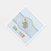 かわいい象の男の赤ちゃん発表 スタンダードランチョンナプキン (角)