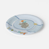 かわいい象の男の赤ちゃん発表 ペーパープレート (アングル)