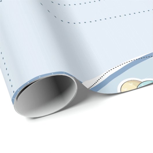 かわいい象の男の赤ちゃん発表 ラッピングペーパー (ロールコーナー)