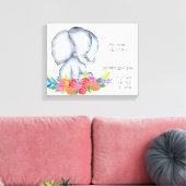 かわいい象の男の赤ちゃん誕生レコードの状態 キャンバスプリント (インサイチュ (リビング))