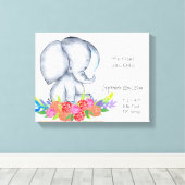 かわいい象の男の赤ちゃん誕生レコードの状態 キャンバスプリント (インサイチュ (ウッドフロア))