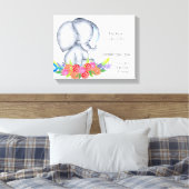 かわいい象の男の赤ちゃん誕生レコードの状態 キャンバスプリント (インサイチュ (寝室))