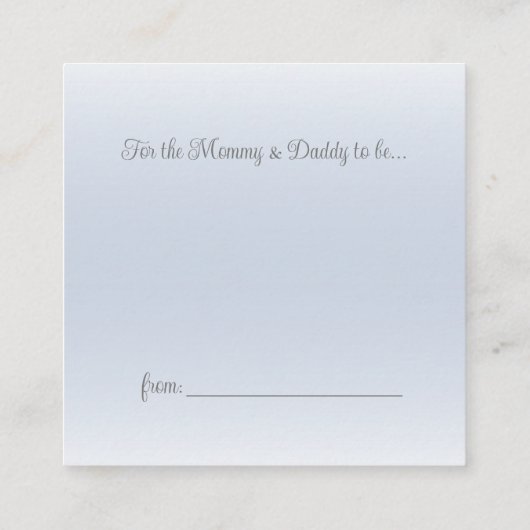 かわいい象の男の赤ちゃん赤ちゃんシャワーおむつラッフル エンクロージャーカード (裏面)