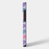 かわいい象の紫パターン iPhoneケース (左側面)