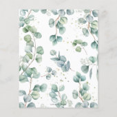 かわいい象の緑の赤ちゃんシャワーのメッセージシート (裏面)