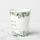 かわいい象の緑の赤男女兼用ちゃんシャワー 紙コップ (裏面)