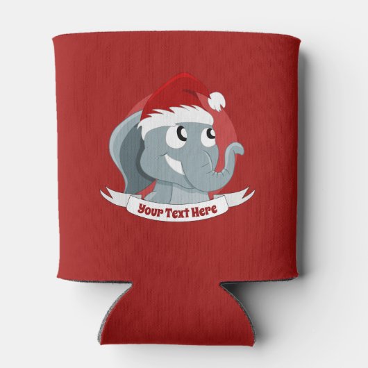 かわいい象の缶クーラー付きクリスマス漫画 缶クーラー (裏面)