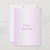 かわいい象の花輪 紫 ラベンダー ベビーシャワー 招待状 (裏面)