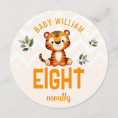 かわいい象の虎7-8ヶ月ベビーマイルストーンのサイン (裏面)