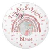 かわいい象の虹 セラミックノブ (正面)