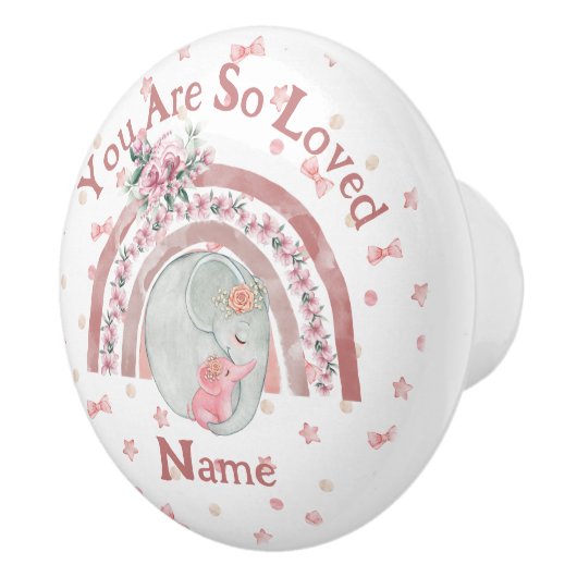 かわいい象の虹 セラミックノブ (右)