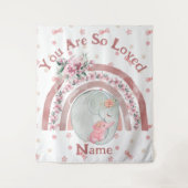 かわいい象の虹 タペストリー (正面)