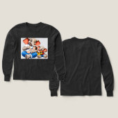 かわいい象の親子Tシャツ-動物 (デザイン 正面&背面)