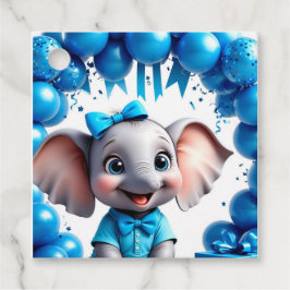 かわいい象の誕生日バルーン パーティー 🐘 フェイバータグ