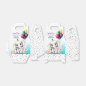 かわいい象の誕生日パーティー フェイバーボックス (折り畳みなし)