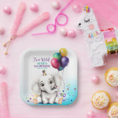 かわいい象の誕生日パーティー ペーパープレート (パーティー)