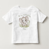 かわいい象の誕生日少年 トドラーTシャツ (正面)