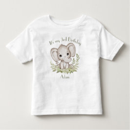 かわいい象の誕生日少年 トドラーTシャツ