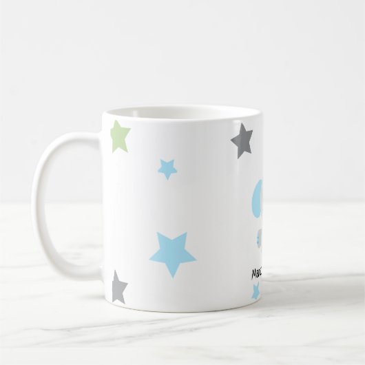 かわいい象の誕生日招待状forボーイズ コーヒーマグカップ (左)