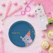 かわいい象の誕生日 ペーパープレート (パーティー)
