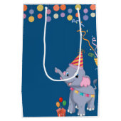 かわいい象の誕生日 ミディアムペーパーバッグ (裏面)