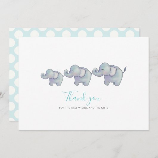 かわいい象の警官のベビーシャワー|は感謝していしています サンキューカード (正面/裏面)