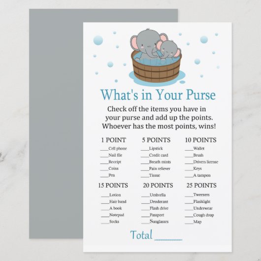 かわいい象の財布の中身ゲーム (正面/裏面)