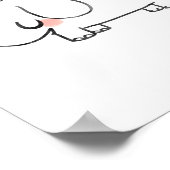 かわいい象の赤ちゃんの壁アートハート ポスター (角)