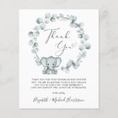 かわいい象の赤ちゃんシャワーありがとう (正面)