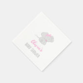 かわいい象の赤ちゃんシャワーガール スタンダードカクテルナプキン (角)