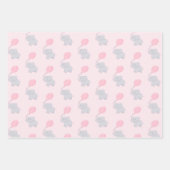 かわいい象の赤ちゃんシャワーガール ラッピングペーパーシート (正面2)