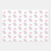 かわいい象の赤ちゃんシャワーガール ラッピングペーパーシート (正面)