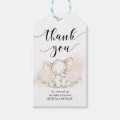 かわいい象の赤ちゃんシャワーギフトラベル パーソナライズされた ギフトタグ (正面)