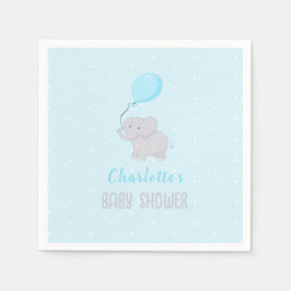 かわいい象の赤ちゃんシャワーボーイ スタンダードカクテルナプキン