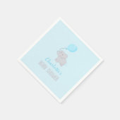 かわいい象の赤ちゃんシャワーボーイ スタンダードカクテルナプキン (角)