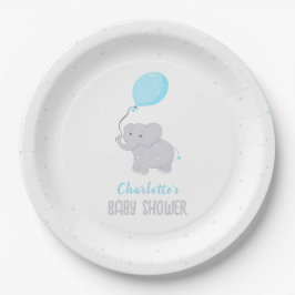 かわいい象の赤ちゃんシャワーボーイ ペーパープレート