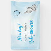 かわいい象の赤ちゃんシャワーボーイ 横断幕 (縦)