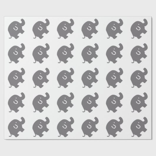 かわいい象の赤ちゃんシャワーラッピング紙 ラッピングペーパー (フラット)