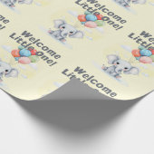 かわいい象の赤ちゃんシャワー包み紙シート ラッピングペーパー (角)