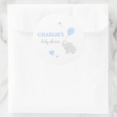 かわいい象の赤ちゃんシャワー少年シール ラウンドシール (バッグ)