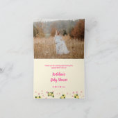 かわいい象の赤ちゃんシャワー水の色イエローバラ サンキューカード (内部)