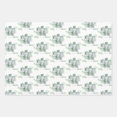 かわいい象の赤ちゃんシャワー緑の白 ラッピングペーパーシート (正面3)